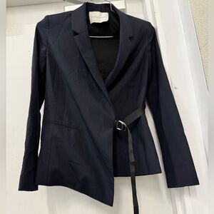 Donna shong Women's Navy Blazer with Belt